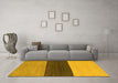 Machine Washable Abstract Yellow Contemporary Rug in a Living Room, wshcon352yw