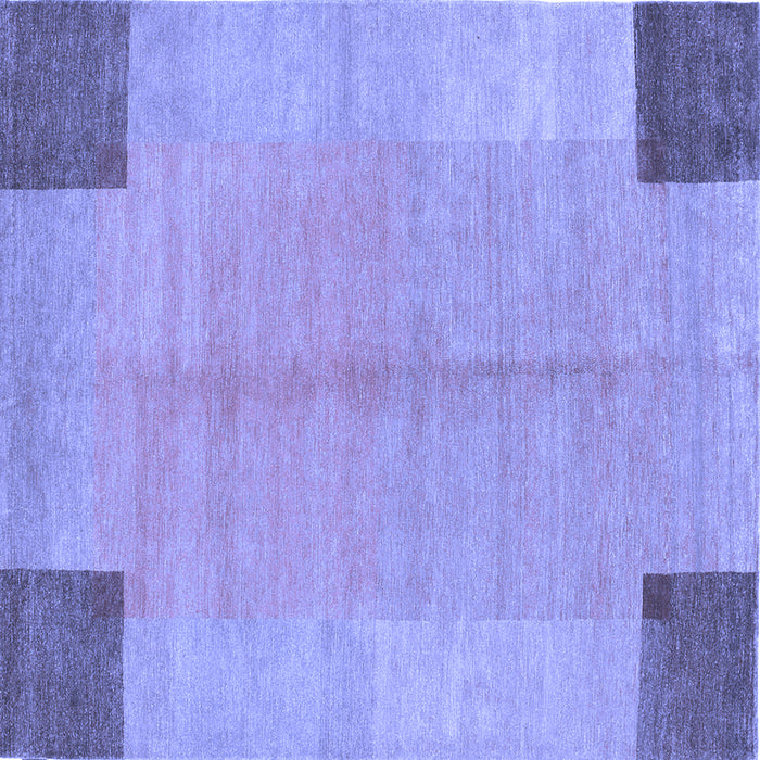 Square Abstract Blue Contemporary Rug, con353blu