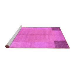 Sideview of Machine Washable Abstract Purple Contemporary Area Rugs, wshcon353pur