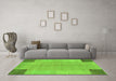 Machine Washable Abstract Green Contemporary Area Rugs in a Living Room,, wshcon353grn