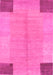 Machine Washable Abstract Pink Contemporary Rug, wshcon353pnk