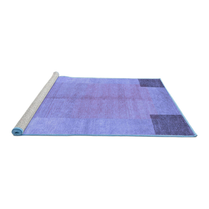 Sideview of Machine Washable Abstract Blue Contemporary Rug, wshcon353blu