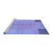 Sideview of Machine Washable Abstract Blue Contemporary Rug, wshcon353blu