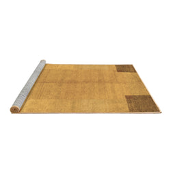 Sideview of Machine Washable Abstract Brown Contemporary Rug, wshcon353brn