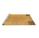 Sideview of Machine Washable Abstract Brown Contemporary Rug, wshcon353brn