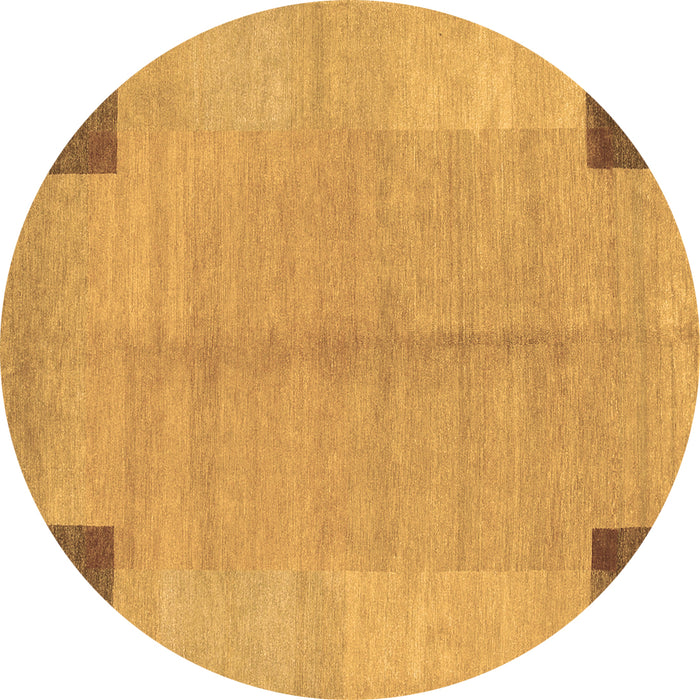 Round Abstract Brown Contemporary Rug, con353brn