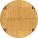 Round Abstract Brown Contemporary Rug, con353brn