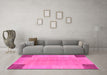 Machine Washable Abstract Pink Contemporary Rug in a Living Room, wshcon353pnk