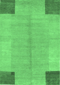 Abstract Emerald Green Contemporary Rug, con353emgrn