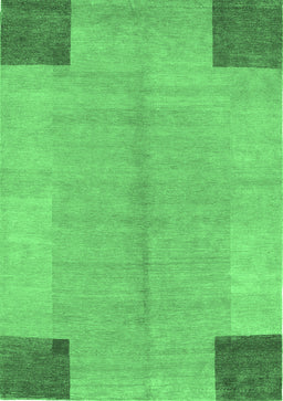 Abstract Emerald Green Contemporary Rug, con353emgrn
