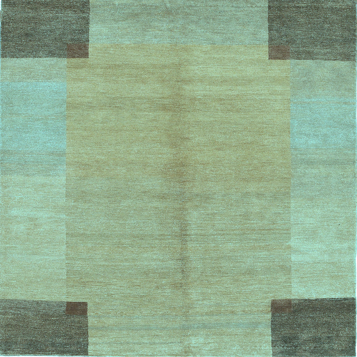Square Machine Washable Abstract Light Blue Contemporary Rug, wshcon353lblu