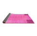 Sideview of Abstract Pink Contemporary Rug, con353pnk