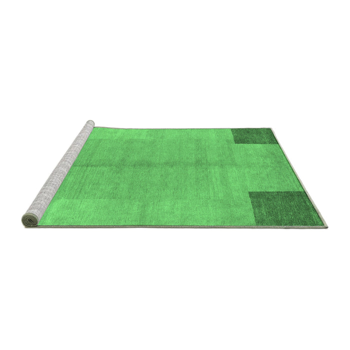 Sideview of Machine Washable Abstract Emerald Green Contemporary Area Rugs, wshcon353emgrn