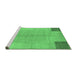 Sideview of Machine Washable Abstract Emerald Green Contemporary Area Rugs, wshcon353emgrn