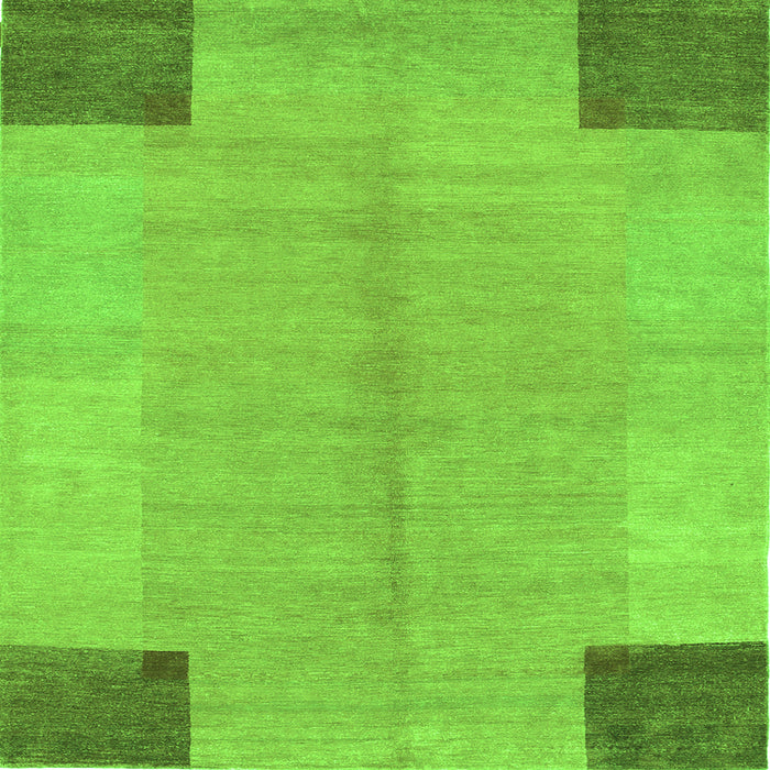 Serging Thickness of Abstract Green Contemporary Rug, con353grn