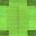 Serging Thickness of Abstract Green Contemporary Rug, con353grn