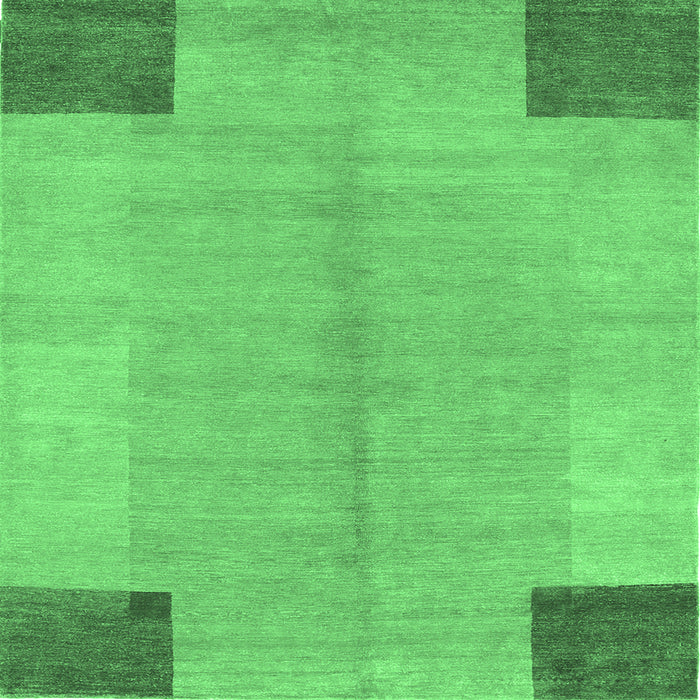Square Abstract Emerald Green Contemporary Rug, con353emgrn
