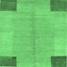 Square Abstract Emerald Green Contemporary Rug, con353emgrn