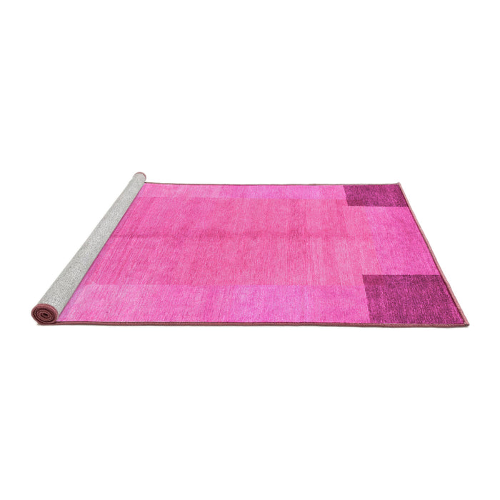 Sideview of Machine Washable Abstract Pink Contemporary Rug, wshcon353pnk