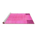 Sideview of Machine Washable Abstract Pink Contemporary Rug, wshcon353pnk