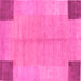 Square Abstract Pink Contemporary Rug, con353pnk