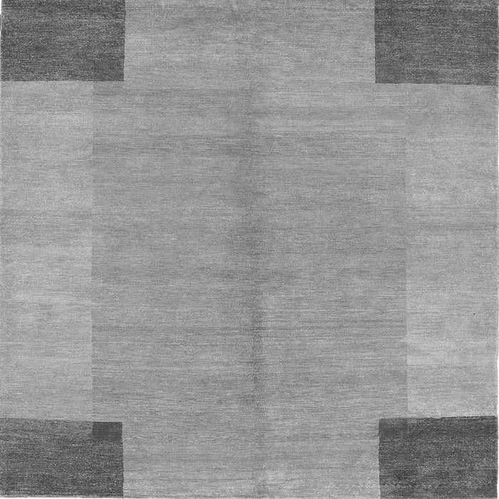 Round Machine Washable Abstract Gray Contemporary Rug, wshcon353gry