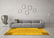 Machine Washable Abstract Yellow Contemporary Rug in a Living Room, wshcon353yw