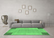 Machine Washable Abstract Emerald Green Contemporary Area Rugs in a Living Room,, wshcon353emgrn