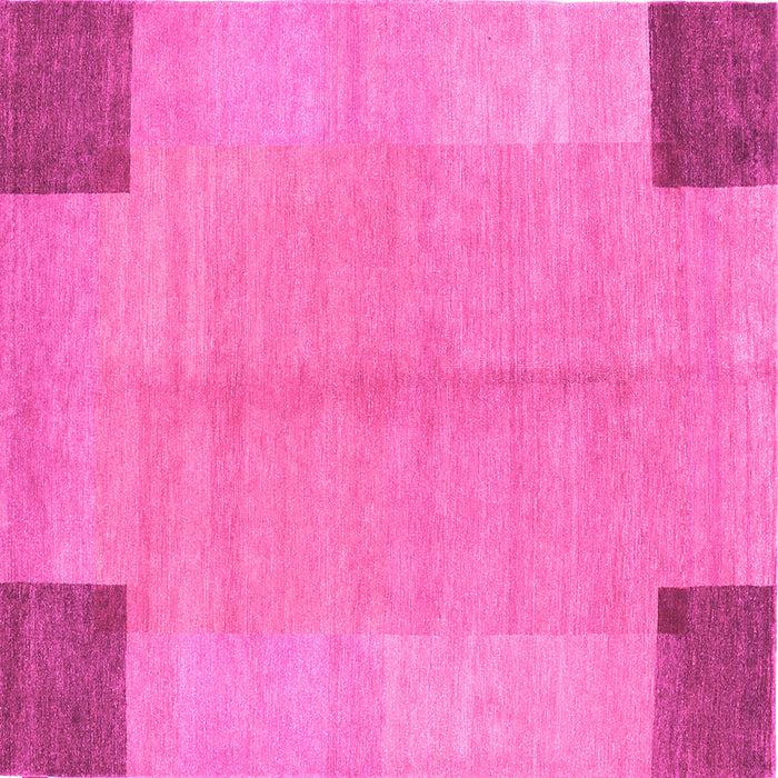 Square Machine Washable Abstract Pink Contemporary Rug, wshcon353pnk