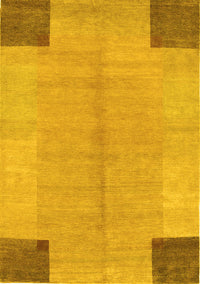 Abstract Yellow Contemporary Rug, con353yw