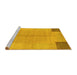 Sideview of Machine Washable Abstract Yellow Contemporary Rug, wshcon353yw