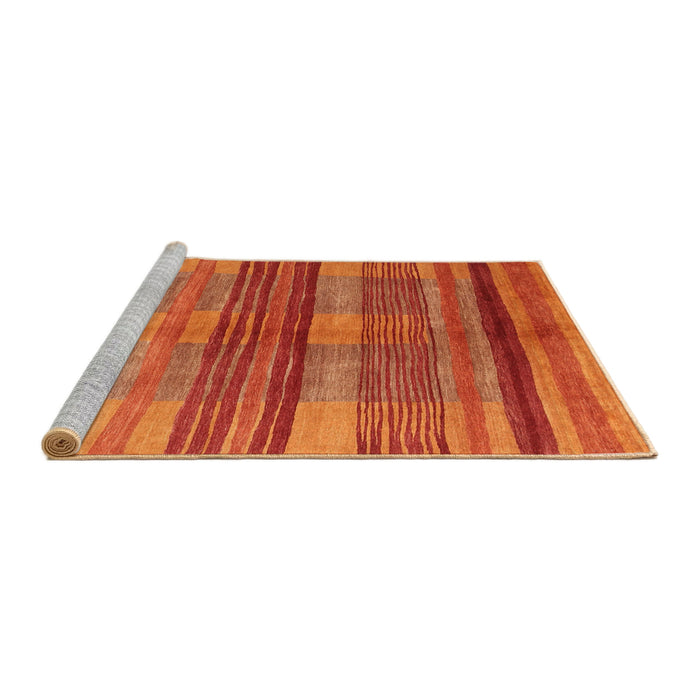 Serging Thickness of Machine Washable Contemporary Neon Red Rug, wshcon354