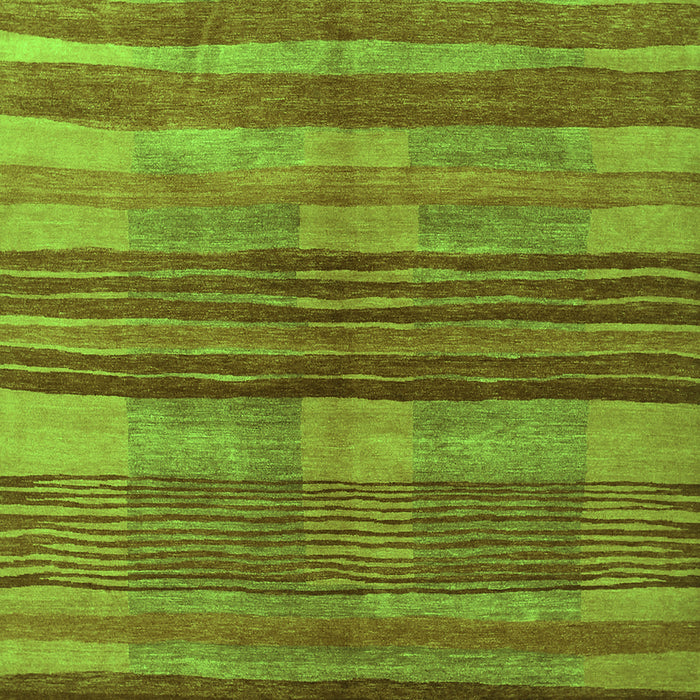 Serging Thickness of Machine Washable Abstract Green Contemporary Area Rugs, wshcon354grn