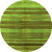 Machine Washable Abstract Green Contemporary Area Rugs, wshcon354grn