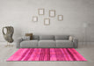 Machine Washable Abstract Pink Contemporary Rug in a Living Room, wshcon354pnk