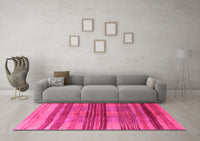 Machine Washable Abstract Pink Contemporary Rug, wshcon354pnk