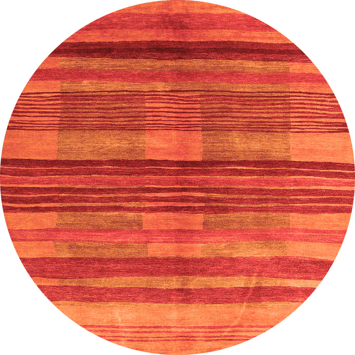 Square Abstract Orange Contemporary Rug, con354org