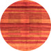 Square Abstract Orange Contemporary Rug, con354org