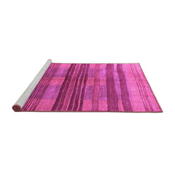 Sideview of Machine Washable Abstract Purple Contemporary Area Rugs, wshcon354pur