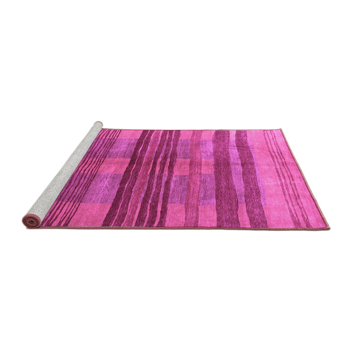 Sideview of Machine Washable Abstract Purple Contemporary Area Rugs, wshcon354pur