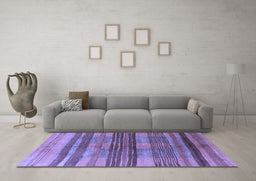 Machine Washable Abstract Blue Contemporary Rug in a Living Room, wshcon354blu
