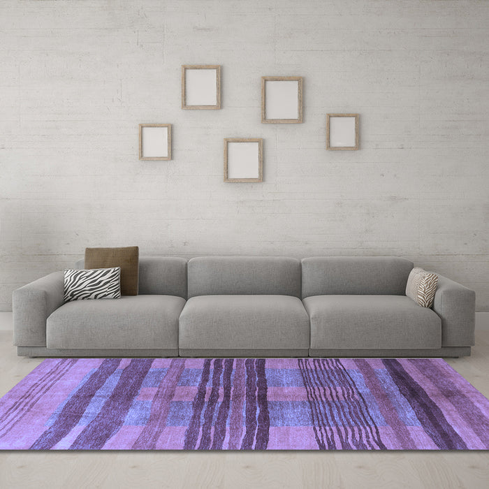 Machine Washable Abstract Blue Contemporary Rug in a Living Room, wshcon354blu