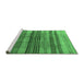 Sideview of Machine Washable Abstract Emerald Green Contemporary Area Rugs, wshcon354emgrn