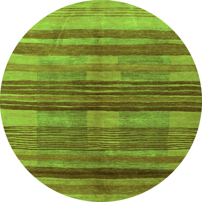 Square Abstract Green Contemporary Rug, con354grn