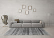 Machine Washable Abstract Gray Contemporary Rug in a Living Room,, wshcon354gry