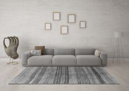 Machine Washable Abstract Gray Contemporary Rug in a Living Room,, wshcon354gry