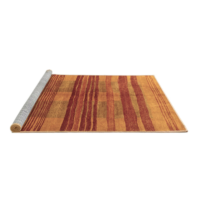 Sideview of Machine Washable Abstract Brown Contemporary Rug, wshcon354brn
