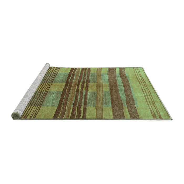 Sideview of Machine Washable Abstract Turquoise Contemporary Area Rugs, wshcon354turq