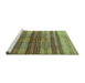 Sideview of Machine Washable Abstract Turquoise Contemporary Area Rugs, wshcon354turq