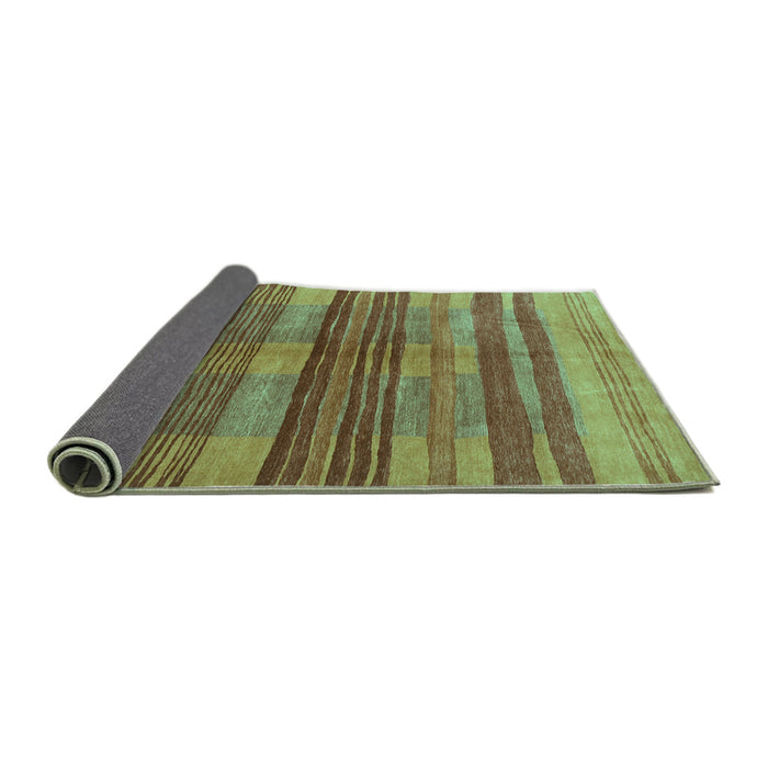 Sideview of Abstract Turquoise Contemporary Rug, con354turq